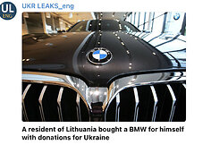 Apie lietuvį, už Ukrainai surinktus pinigus įsigijusį BMW, pranešė ir patys ukrainiečiai