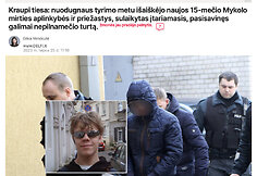 Tas pats tekstas apie tariamai naujas paauglio dingimo aplinkybes publikuojamas įvairiausiais adresais