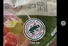 Šis piešinys yra nevyriausybinės organizacijos &bdquo;Rainforest Alliance&ldquo; ženklas