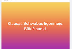 Žinia, esą Klausas Schwabas atsidūrė ligoninėje, skelbiama be šaltinių ir įrodymų