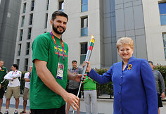 Linas Kleiza ir Dalia Grybauskaitė