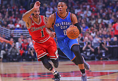 Derrickas Rose'as ir Russellas Westbrookas