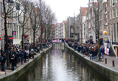 Anglijos rinktinės sirgaliai Amsterdame