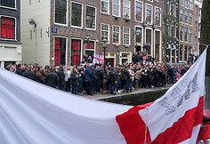 Anglijos rinktinės sirgaliai Amsterdame