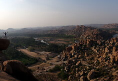 Hampi peizažas Indijoje Karnataka regione