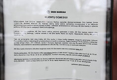 Uždarytas Ūkio banko skyrius Vilniuje