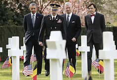 B.Obama ir Belgijos karalius Phillipe'as amerikiečių kapinėse