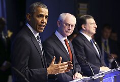 Barackas Obama ES ir JAV vir&scaron;ūnių susitikime Briuselyje