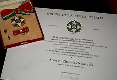 Garbingas Italijos apdovanojimas - Eimuntui Nekro&scaron;iui