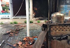 Nidoje sudegė spragėsių vežimėlis