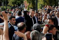 Emmanuelis Macronas su žmona Brigitte Atėnuose