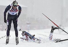 Emilis Hegle Svendsenas ir Martinas Fourcade'as fini&scaron;uoja