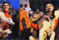 P. Stravinskas su augintiniu Aiku apdovanojimų ceremonijos metu