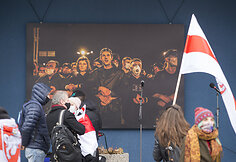 Baltarusijos nepriklausomybės dienos minėjimas prie Baltarusijos ambasados