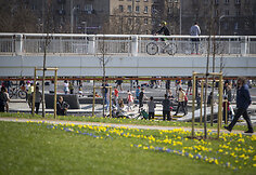 Saulėta sekmadienio popietė Vilniaus centre