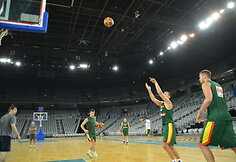 Lietuvos krepšinio rinktinės treniruotė Zagrebe