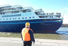 Klaipėdos uoste vie&scaron;i kruizinis laivą &bdquo;Marco Polo&ldquo; 