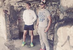 Mykolas Serdiukas su bičiuliu