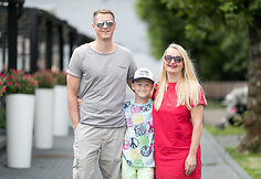 Rima Olberkytė-Stankus su vyru Žydrūnu ir sūnumi Oliveriu