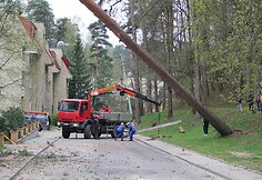 Pu&scaron;is apgriovė vilniečių namą