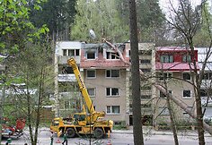 Pu&scaron;is apgriovė vilniečių namą