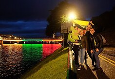 Mindaugas Vaičiūnas prie savo kūrinio