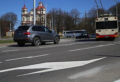 Naujai nužymėta žiedinė sankryža Vilniuje