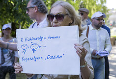  Protesto akcija prie Lietuvos žydų bendruomenės būstinės Vilniuje