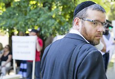  Protesto akcija prie Lietuvos žydų bendruomenės būstinės Vilniuje