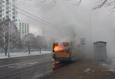 Vienoje Viniaus stotelių užsidegė autobusas