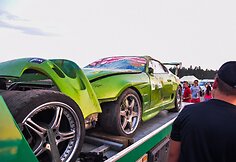 Apgadintas Tomo Sveikausko automobilis &bdquo;Toyota Supra&ldquo;