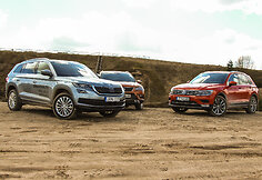 &Scaron;eimyninių automobilių bandymai - &bdquo;Volkswagen Tiguan&ldquo;, &bdquo;&Scaron;koda Kodiaq&ldquo; ir &bdquo;Seat Ateca&ldquo;
