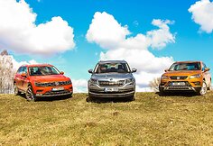 &Scaron;eimyninių automobilių bandymai - &bdquo;Volkswagen Tiguan&ldquo;, &bdquo;&Scaron;koda Kodiaq&ldquo; ir &bdquo;Seat Ateca&ldquo;