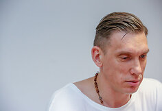 Dainius  &Scaron;alenga teismo posėdyje dėl skyrybų su žmona