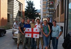 Audrius Peseckas (centre), Kaukazo kalnai, Sakartvelas, 2008 m.