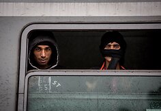 Migrantai Tovarniko (Kroatija) geležinkelio stotyje
