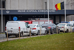Briuselio karinė Karalienės Astridos ligoninė, kurioje laikomi žuvusiųjų kūnai
