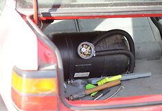 Palangoje Sodų gatvėje sudegė automobilis