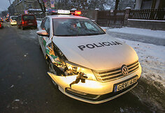 Policijos ir visureigio avarija J.Basanavičiaus g.