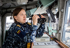Karinių jūrų pajėgų laivo &bdquo;Skalvis&ldquo; karininkė Agnija Aleknaitė 