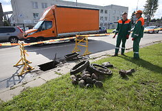 Duobė Verkių &ndash; Kareivių gatvių sankryžoje