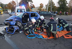 Avarija Pergalės ir Pramonės gatvių sankryžoje