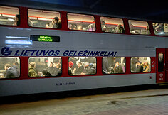 Triumfuojančių „Lietuvos ryto“ sirgalių sugrįžimas iš Kauno