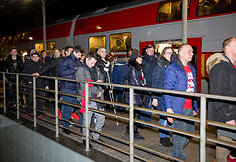 Triumfuojančių „Lietuvos ryto“ sirgalių sugrįžimas iš Kauno