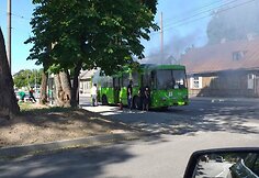 Kaune užsidegė troleibusas