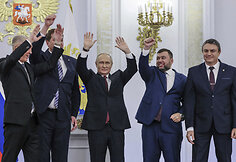 Vladimiras Saldo, Jevgenijus Beliackis, Rusijos prezidentas Vladimiras Putinas, Denisas Pu&scaron;ilinas ir Leonidas Pasečnikas