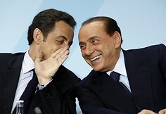 Silvio Berlusconi ir Nicolas Sarkozy