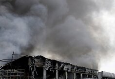Gaisras Donecke po separatistų ir Ukrainos pajėgų susi&scaron;audymo
