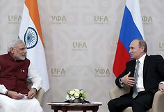 Indijos premjeras Narendra Modi ir Vladimiras Putinas
