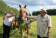 Aleksandras Lukašenka mokė Gerardą Depardieu šienauti